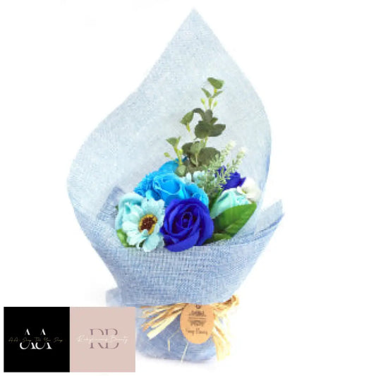 Standing Soap Flower Bouquet - Blue