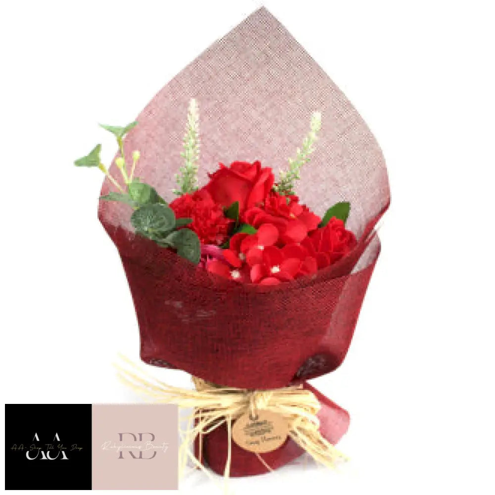 Standing Soap Flower Bouquet - Red