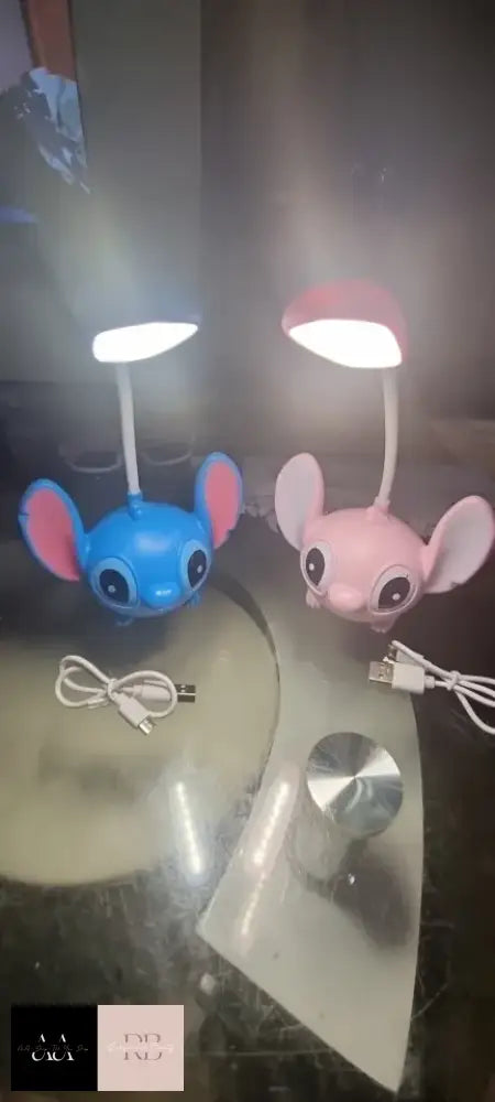 Stitch Led Desk Lamp With Pencil Sharpener Foldable Light Cute Usb Recharge