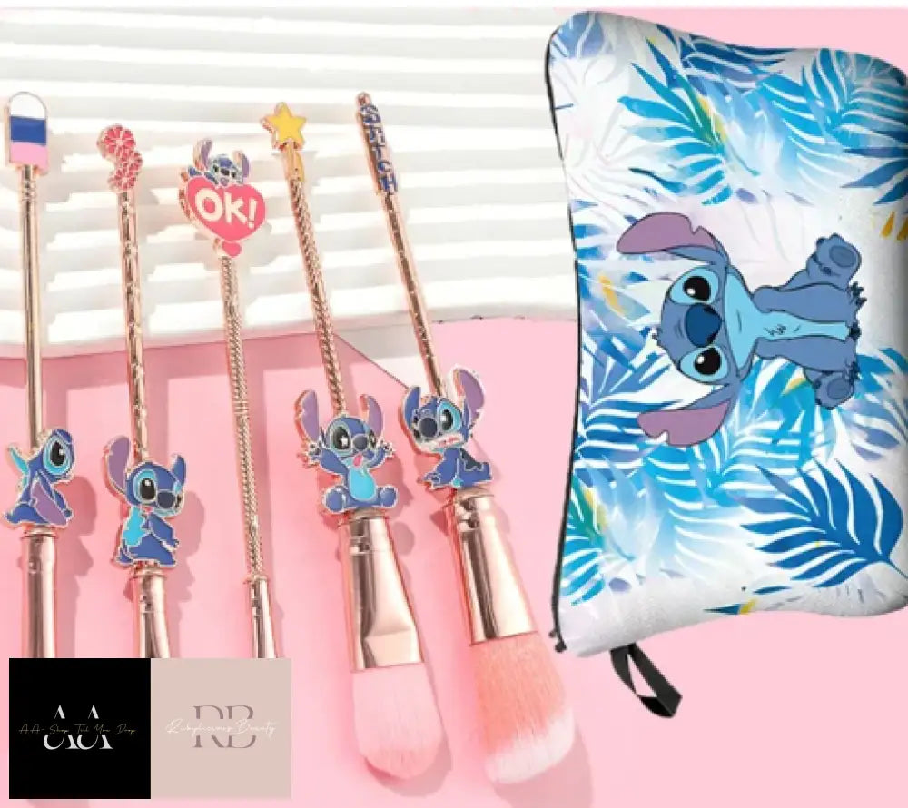 Stitch Makeup Brushes With Bag