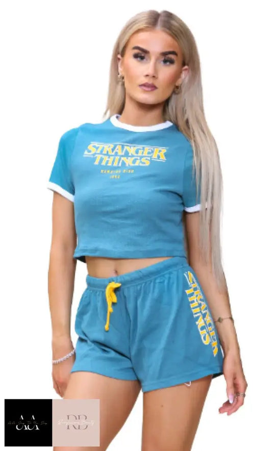 Stranger Things Ladies Pyjamas Set Summer Short Night Wear Loungewear Cotton Pjs