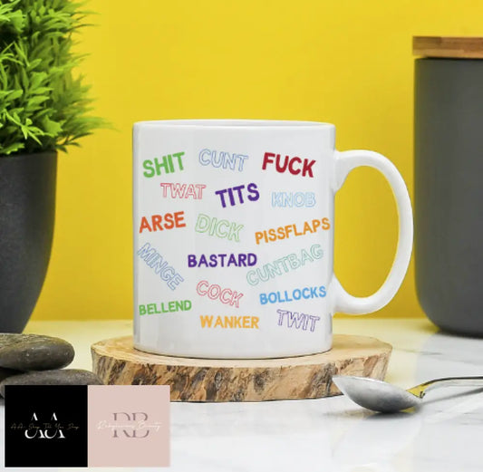 Swear Words Mug Funny Profanity Gift Rude F*Ck Gifts Office Work Mugs