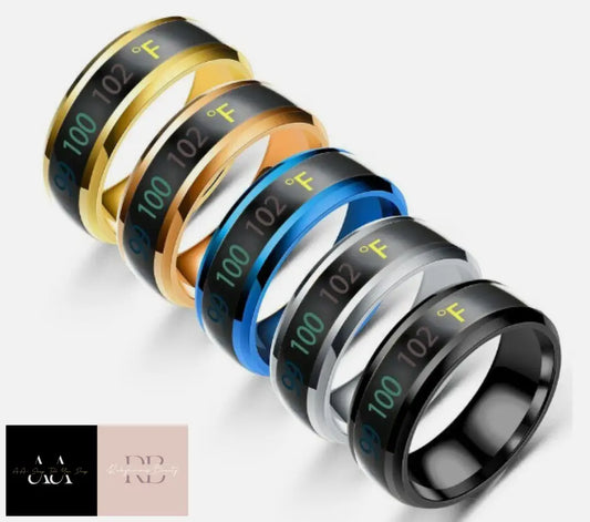 Temperature Sensitive Rings Titanium Steel Mood Smart Couple Jewelry Gifts