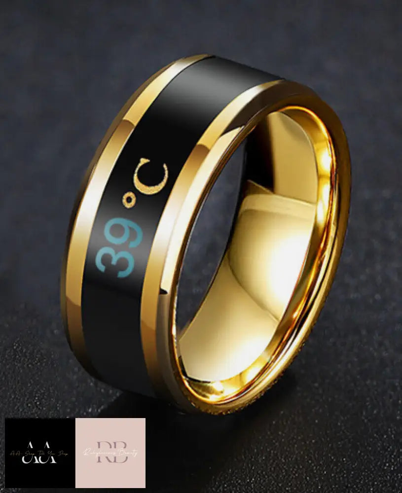 Temperature Sensitive Rings Titanium Steel Mood Smart Couple Jewelry Gifts Rose Gold / 6