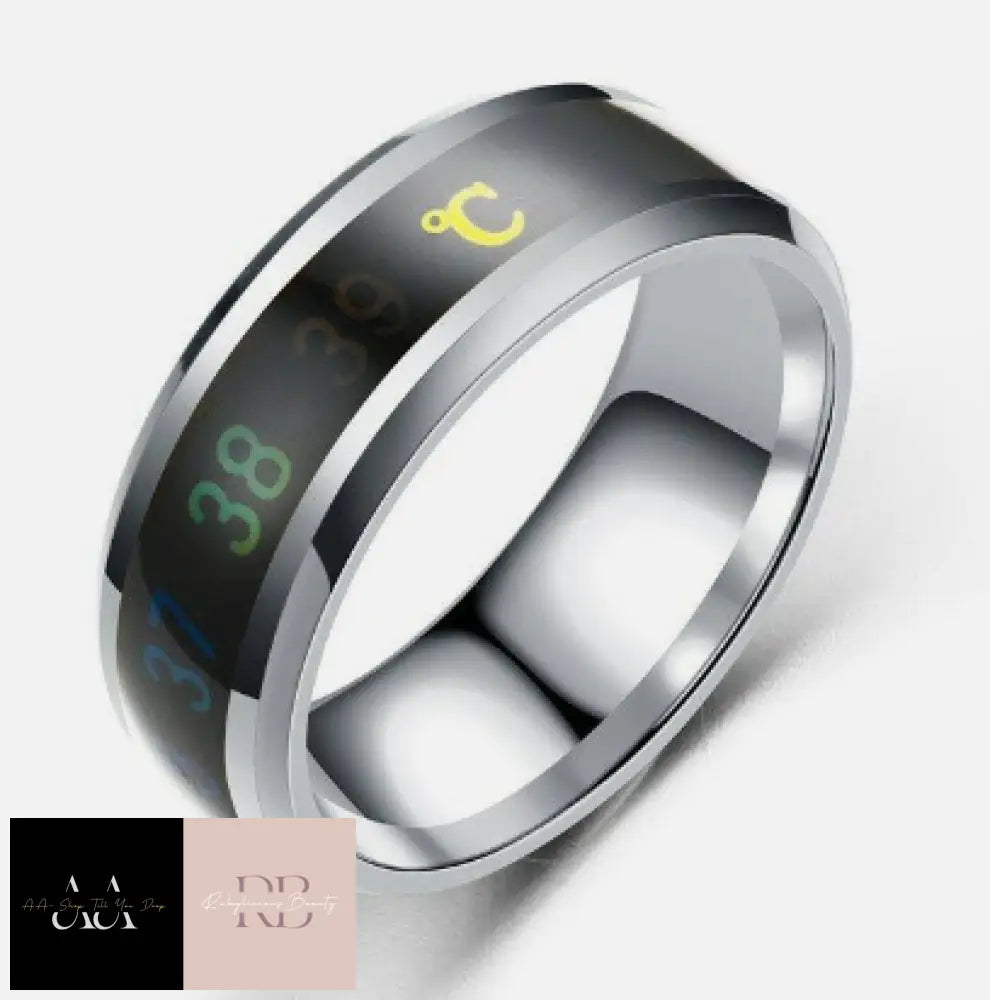 Temperature Sensitive Rings Titanium Steel Mood Smart Couple Jewelry Gifts Silver / 6