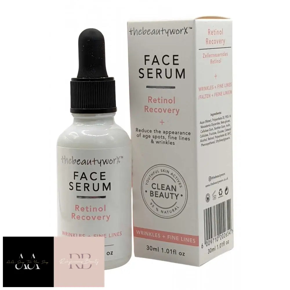 The Beauty Worx Tbw Face Serum Retinol Recovery 30Ml Reduce Appearance Wrinkles Fineline