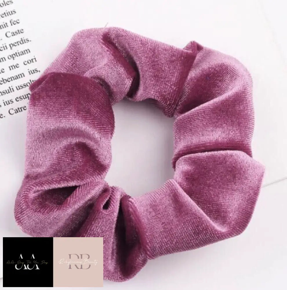 Velvet Hair Scrunchies Elastic Bobble Ponytail In A Large Choice Of Colours