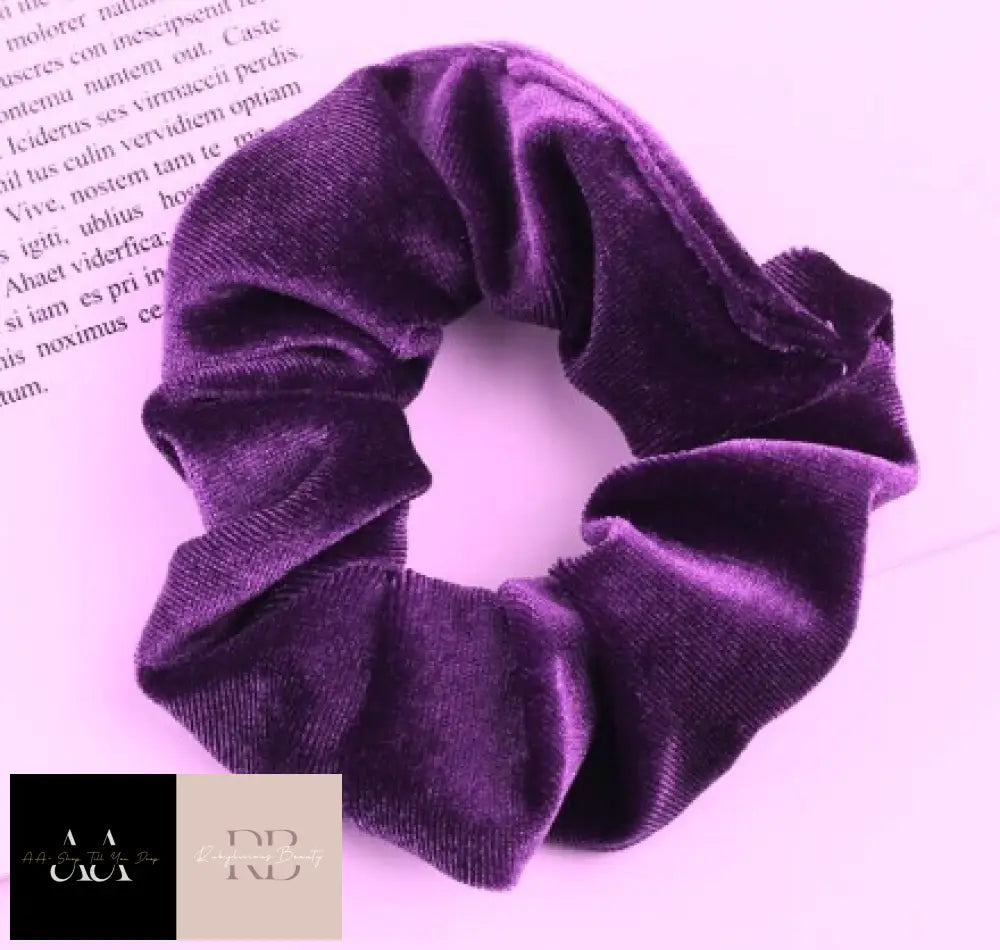 Velvet Hair Scrunchies Elastic Bobble Ponytail In A Large Choice Of Colours