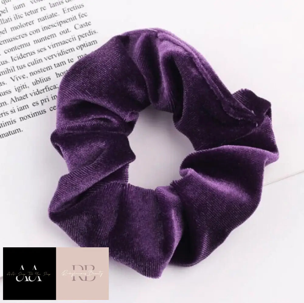 Velvet Hair Scrunchies Elastic Bobble Ponytail In A Large Choice Of Colours