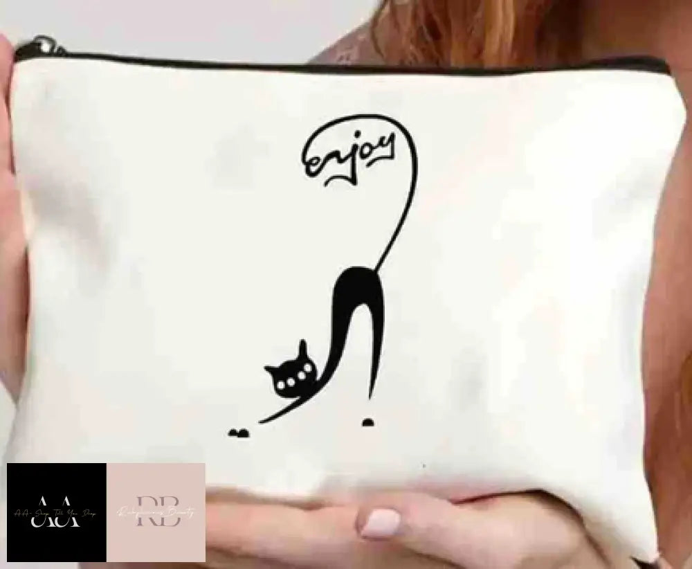 Wash / Cosmetic Toiletry Make Up Bag - Enjoy Black Cat