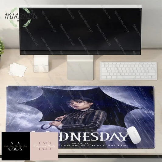 Wednesday Addams With Umbrella Computer Mouse Pad 20X30Cm