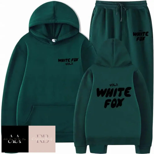 White Fox - 2 Sets Tracksuits Green With Black Text