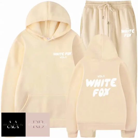 White Fox - 2 Sets Tracksuits Khaki With Text