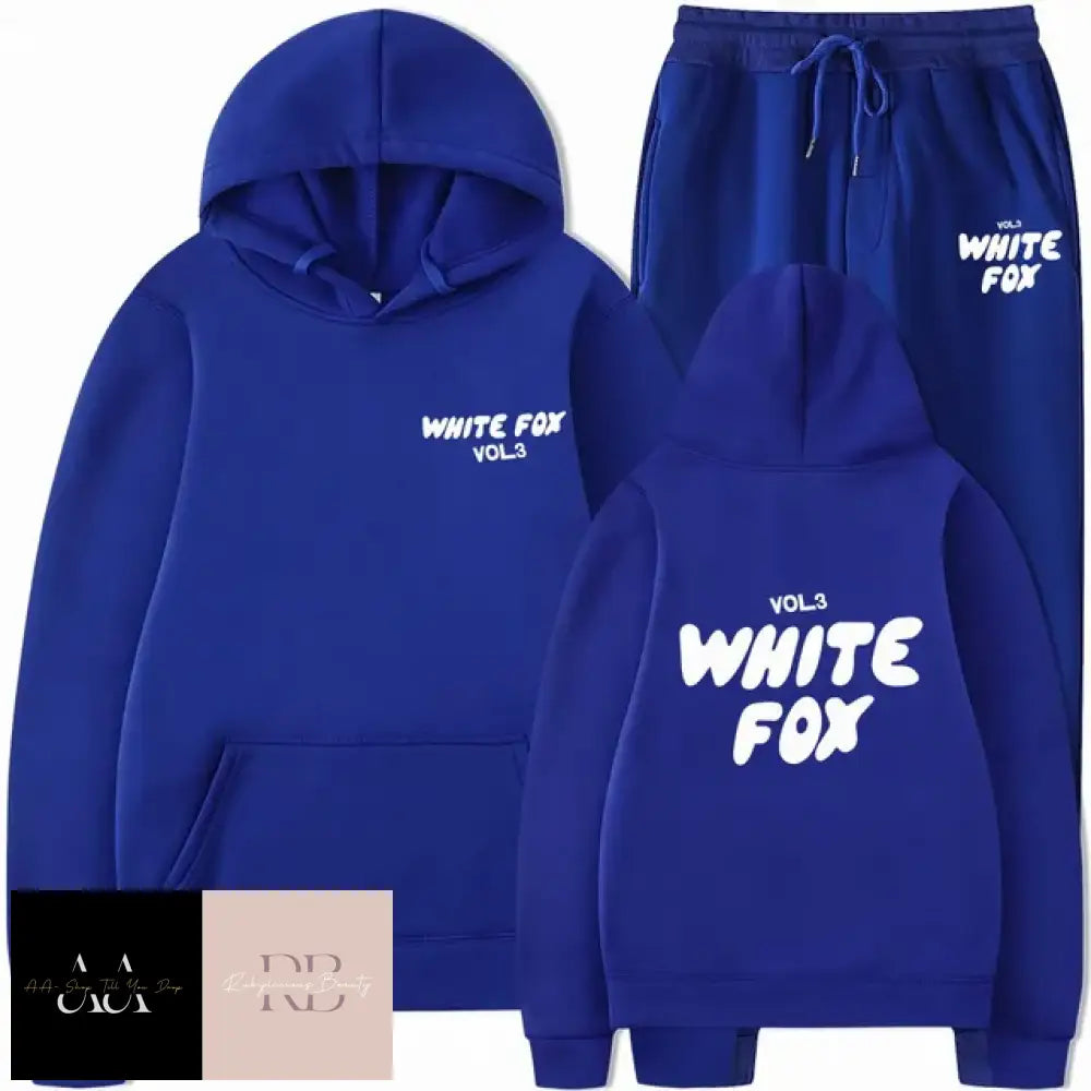 White Fox - 2 Sets Tracksuits Royal Blue With Text