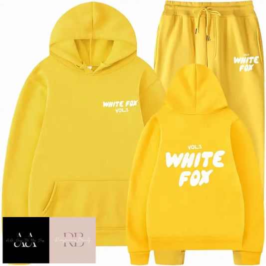 White Fox - 2 Sets Tracksuits Yellow With Text