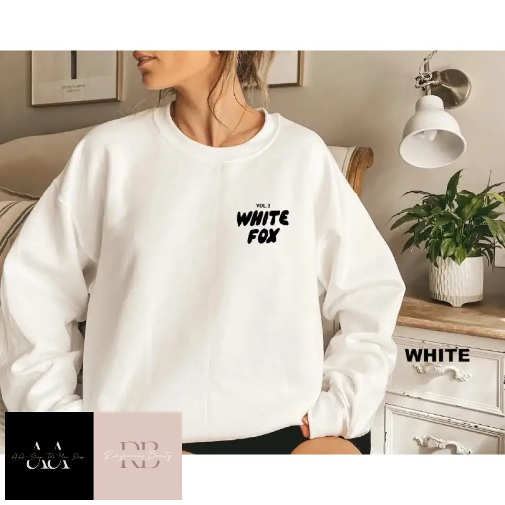 White Fox Women’s Jumper- Black Text Jumper