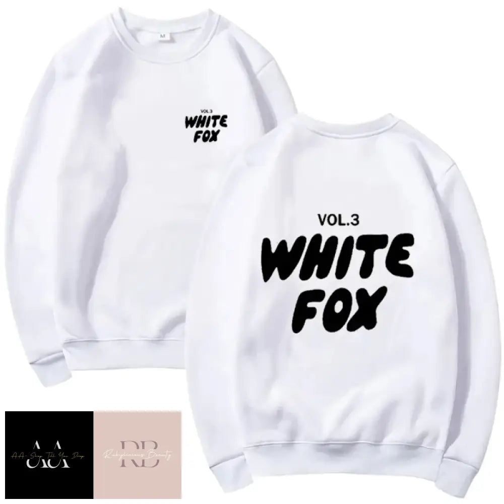 White Fox Women’s Jumper- Black Text Jumper