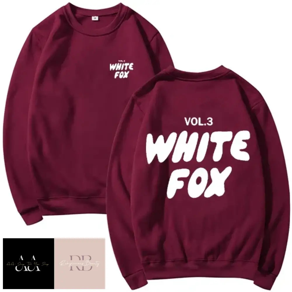 White Fox Women’s Jumper- Text Dark Purple Jumper