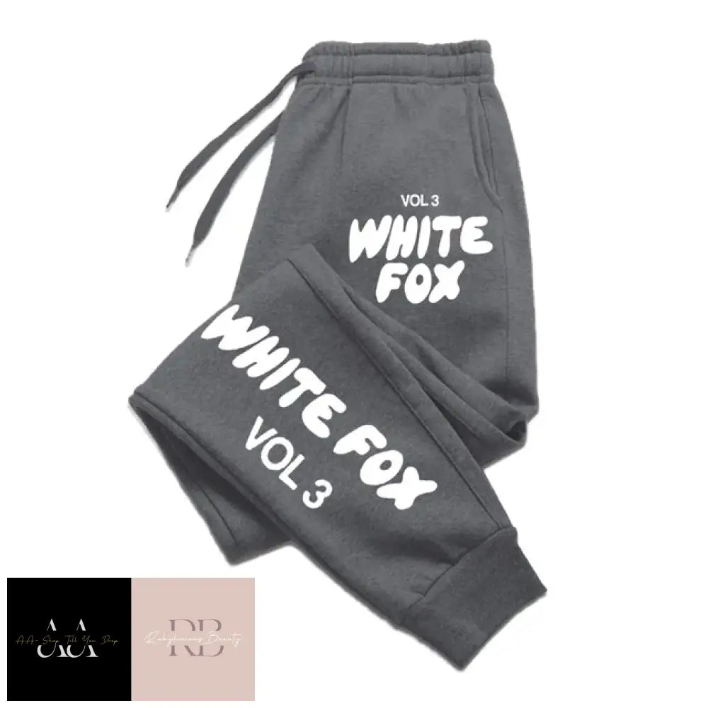 White Fox Women’s Tracksuit Bottoms- Text Grey Bottoms