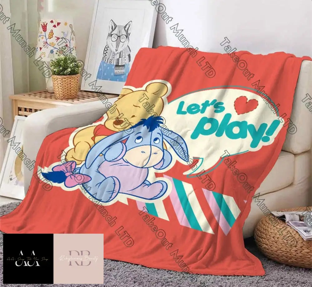 Winnie The Pooh & Eeyore Lets Play Blanket 75X90Cm