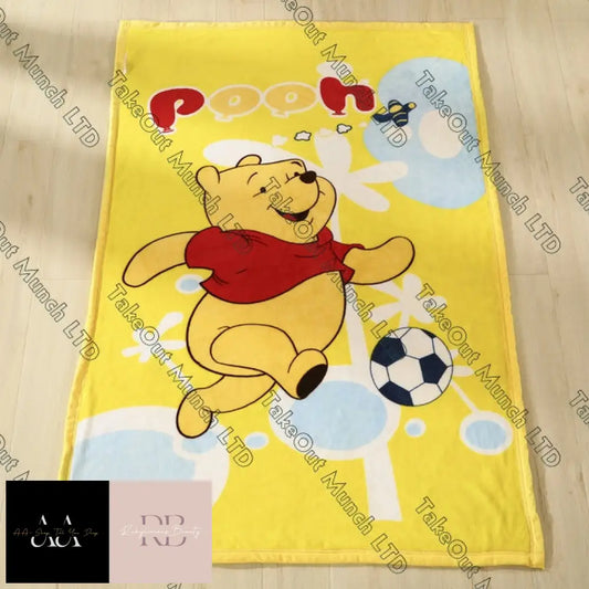 Winnie The Pooh Playing Football Blanket 70X100Cm