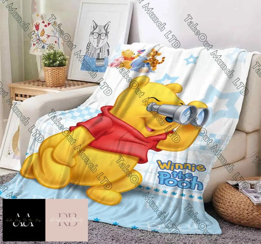 Winnie The Pooh With Binoculars Blanket 75X90 Cm