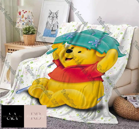 Winnie The Pooh With Umbrella Blanket 75X90 Cm