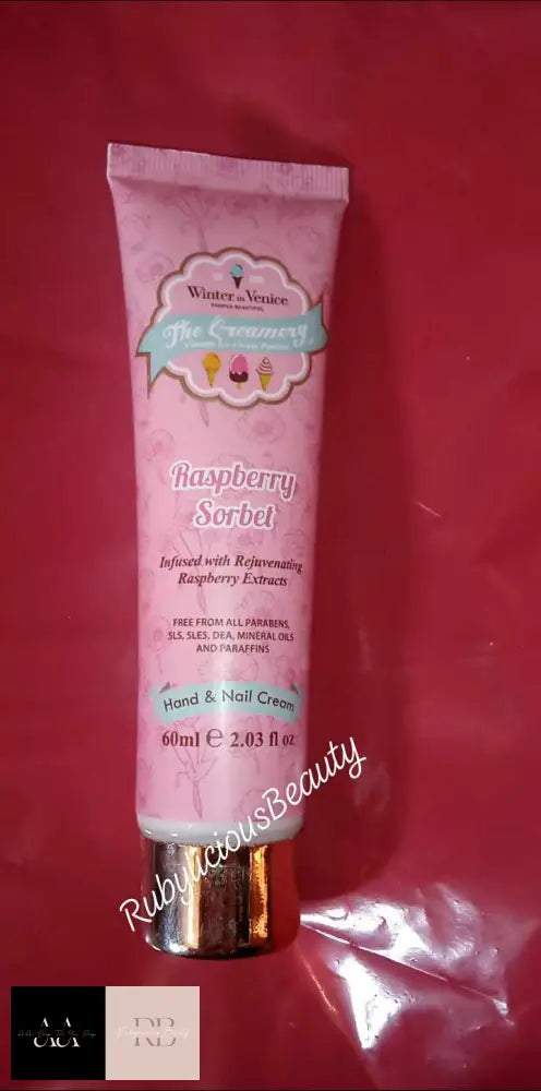 Winter In Venice Hand And Nail Cream The Creamery 60Ml Raspberry Sorbet