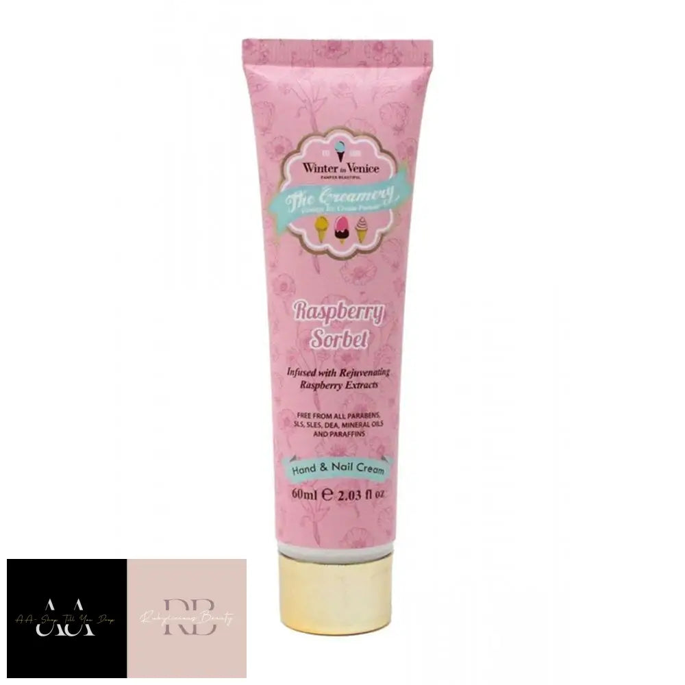 Winter In Venice Hand And Nail Cream The Creamery 60Ml Raspberry Sorbet