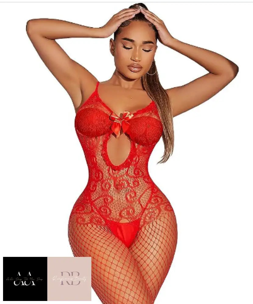 Women Lingerie Fishnet Crotchless Body Stocking Bodysuit Sexy Babydoll Underwear