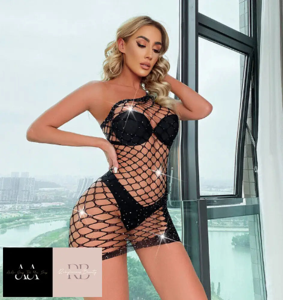 Women Lingerie Fishnet Crotchless Body Stocking S