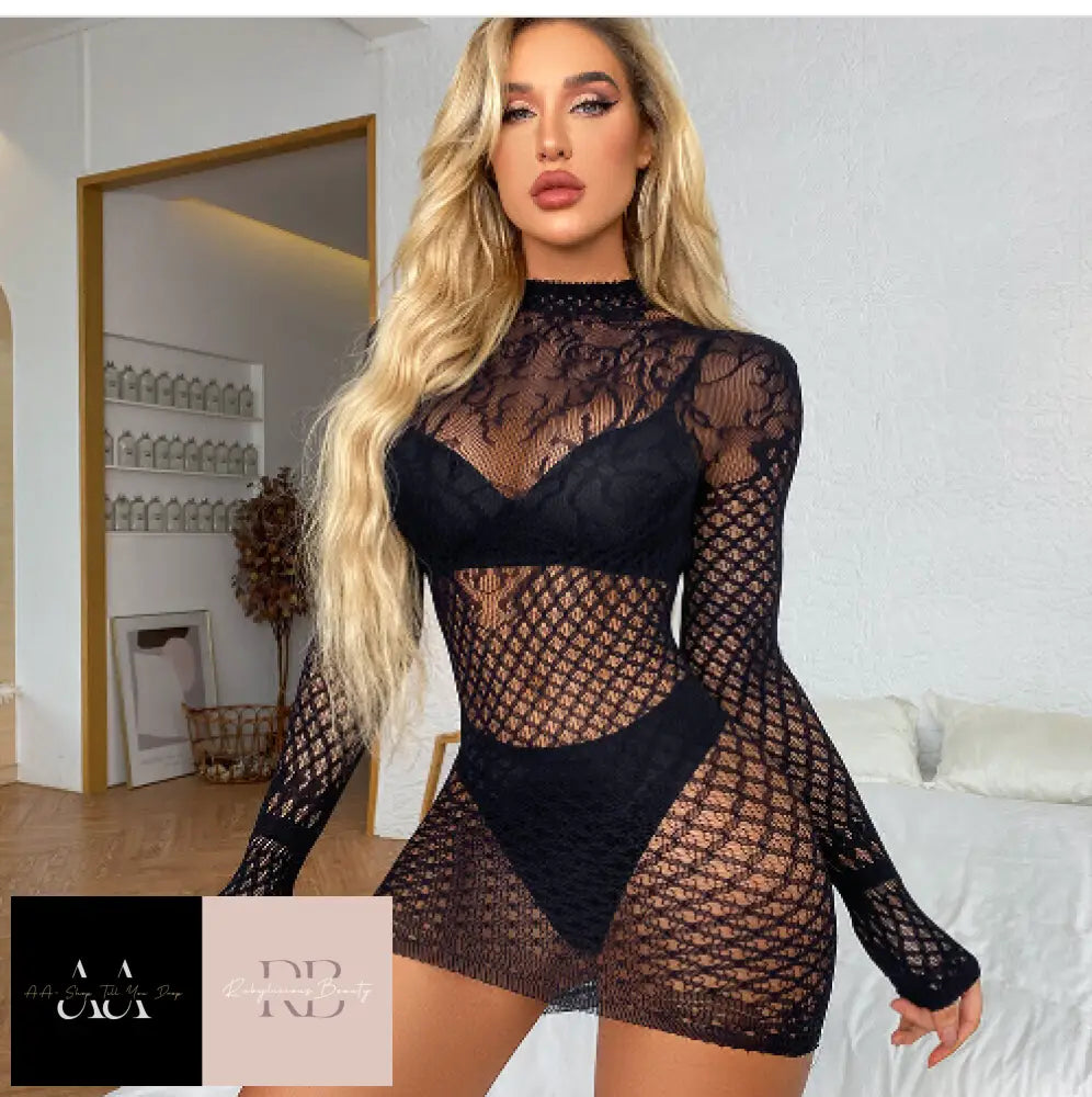 Women Lingerie Fishnet Crotchless Body Stocking J