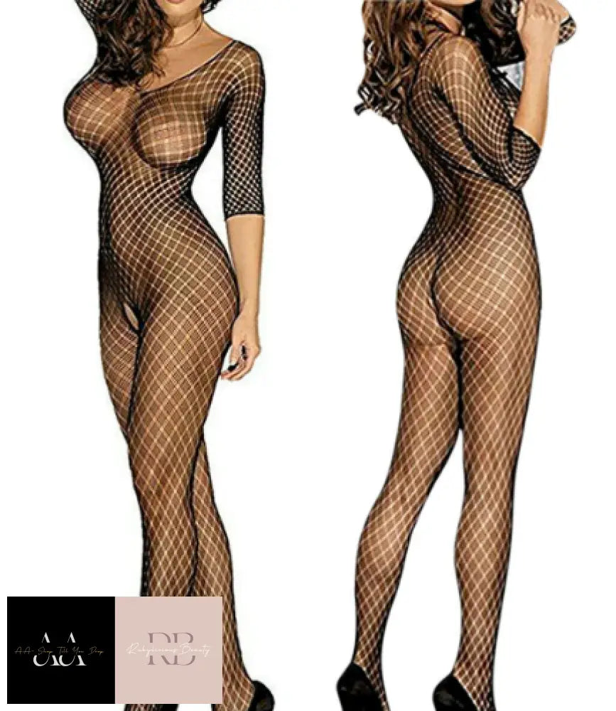 Women Lingerie Fishnet Crotchless Body Stocking N