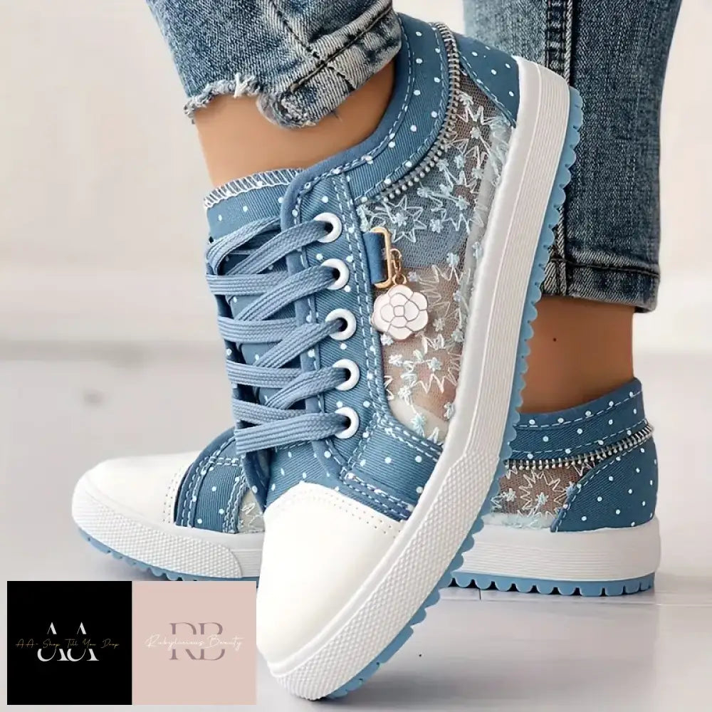 Womens Lightweight & Breathable Mesh Sneakers - Light Blue