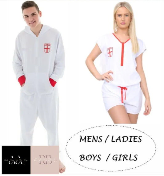 World Cup Family Pyjama Official England Football 1Onesie Girls Boys Mens Ladies