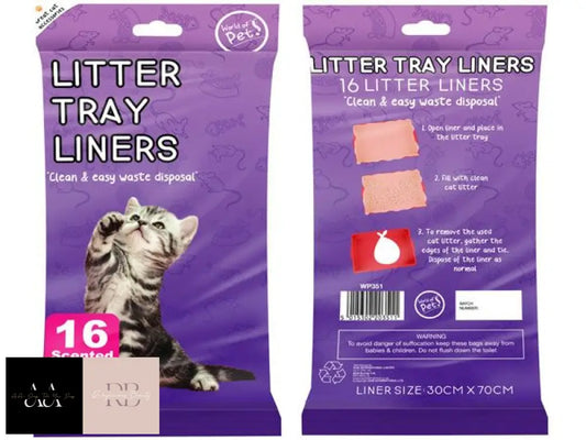 World Of Pets - 16Pk Cat Litter Tray Liners