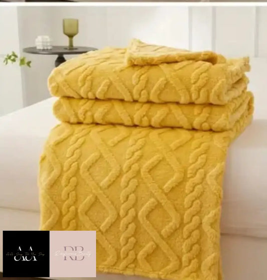 Yellow - Contemporary Taffeta Jacquard Blanket